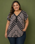 Blusa manga corta escote V
