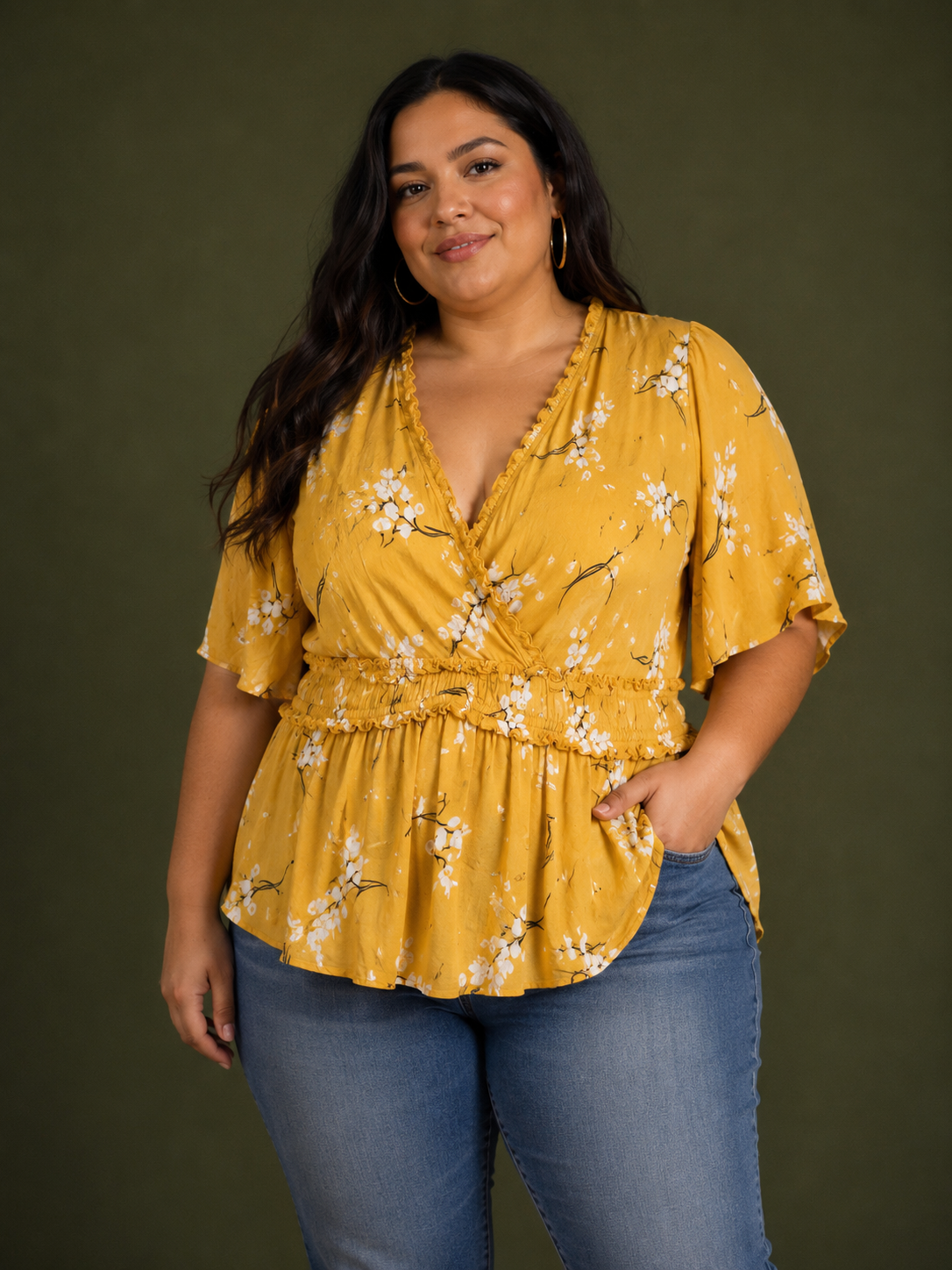 Blusa amarilla floral