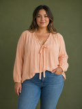 Blusa manga larga de lazo